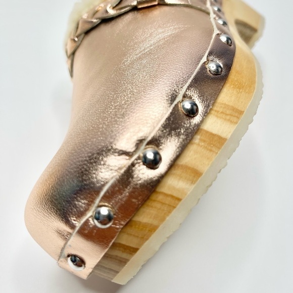 New Anthropologie Pilcro Rose Gold Cozy Braided Sherpa-lined Clog US 6/EU 36 - Picture 6 of 10